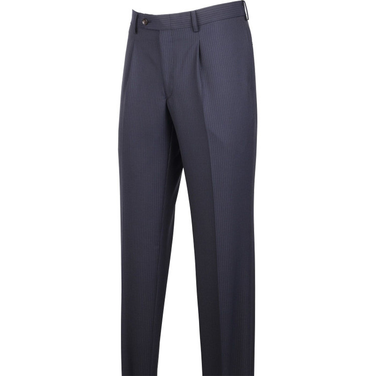 スーツセレクト 【CLASSICO TAPERED】【春夏】2釦シングルスーツ 1タック/ネイビー×ストライプ/ウォシャブル ネイビー系(紺)