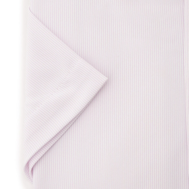 ブラックライン 【発送在庫あり】【SKINNY/半袖】ボタンダウンワイシャツ/ピンク×ドビー/「4S」スーパーノンアイロン・ストレッチ 赤淡色