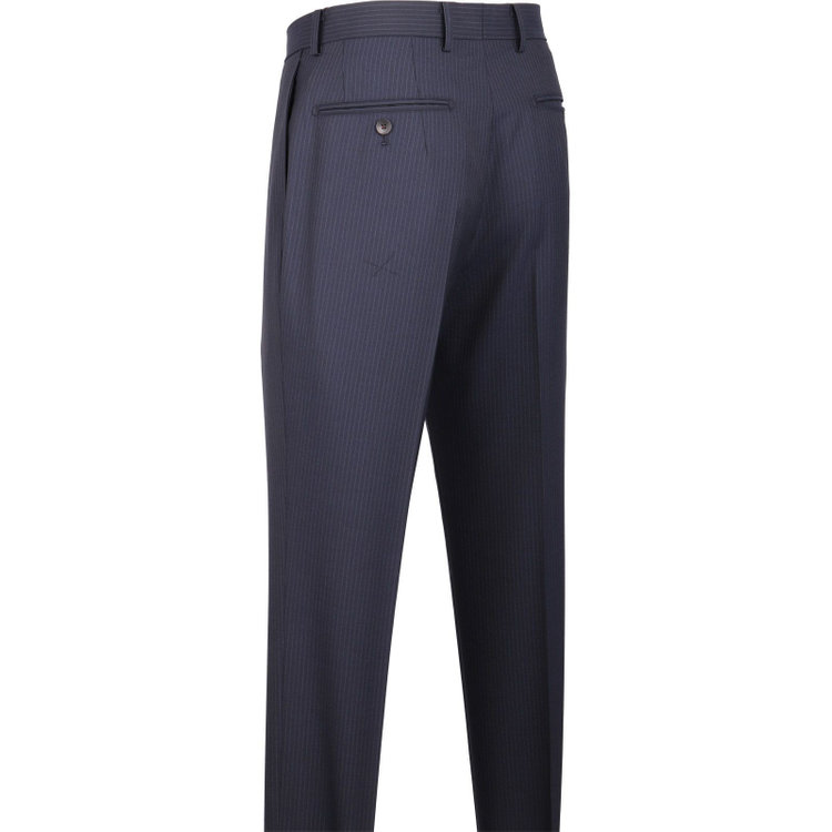 スーツセレクト 【CLASSICO TAPERED】【春夏】2釦シングルスーツ 1タック/ネイビー×ストライプ/ウォシャブル ネイビー系(紺)