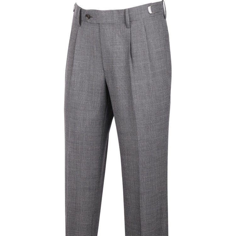 スーツセレクト 【WEB限定/OUTLET】【CLASSICO TAPERED】【春夏】3釦段返りシングルスーツ 2タック/グレー×プレイド/パッチポケット＆サイドAJ/NEW ZEALAND WOOL MIX グレー系(灰)