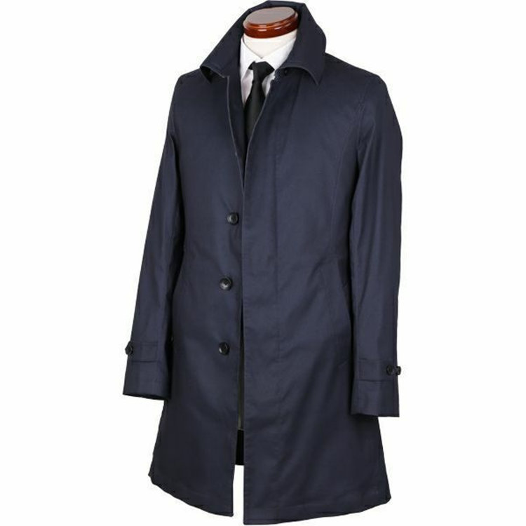 SUIT SELECT　アウトレット 【WEB限定/OUTLET/汚れ・キズ等有】【SKINNY】ショートカラーベルテッドボンディングコート/ネイビー×シャドーストライプ/WATERPROOF ネイビー系(紺)