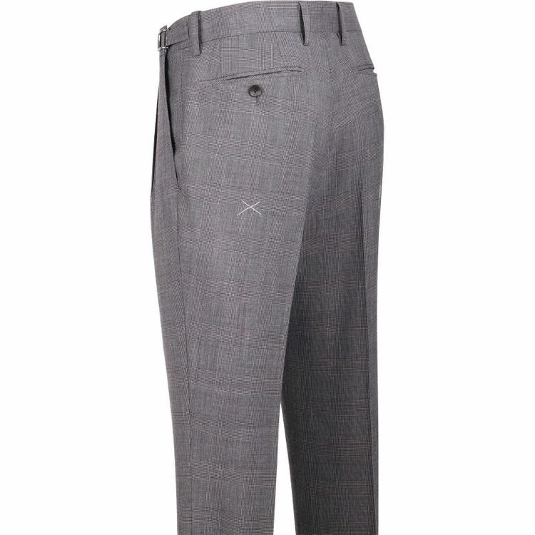 スーツセレクト 【WEB限定/OUTLET】【CLASSICO TAPERED】【春夏】3釦段返りシングルスーツ 2タック/グレー×プレイド/パッチポケット＆サイドAJ/NEW ZEALAND WOOL MIX グレー系(灰)