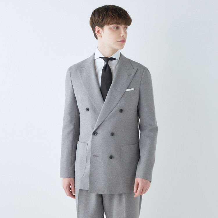 シルバーライン 【RBC】【春夏】6釦2掛けダブルジャケット/グレー/パッチポケット/4S SUSTAINABILITY&ECOLOGY FABRIC グレー淡色