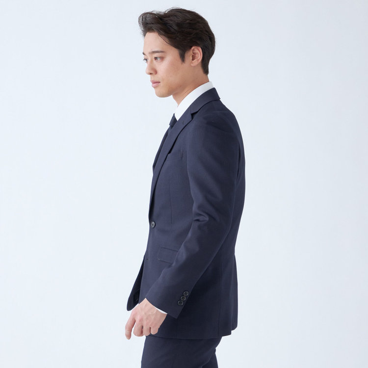 ブラックライン 【SLIM TAPERED_2】【秋冬】2釦シングルスーツ 0タック/ネイビー×ストライプ/4S/※裾上げ必要 紺濃色