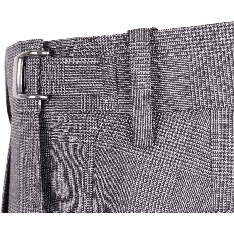 スーツセレクト 【WEB限定/OUTLET】【CLASSICO TAPERED】【春夏】3釦段返りシングルスーツ 2タック/グレー×プレイド/パッチポケット＆サイドAJ/NEW ZEALAND WOOL MIX グレー系(灰)