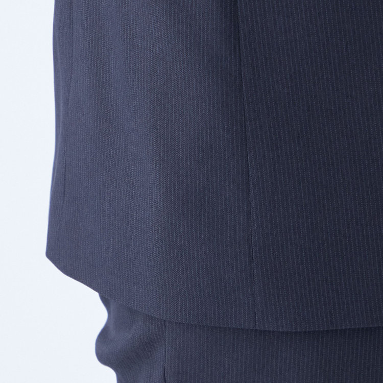 ブラックライン 【SLIM TAPERED_2】【秋冬】2釦シングルスーツ 0タック/ネイビー×ストライプ/4S/※裾上げ必要 紺濃色
