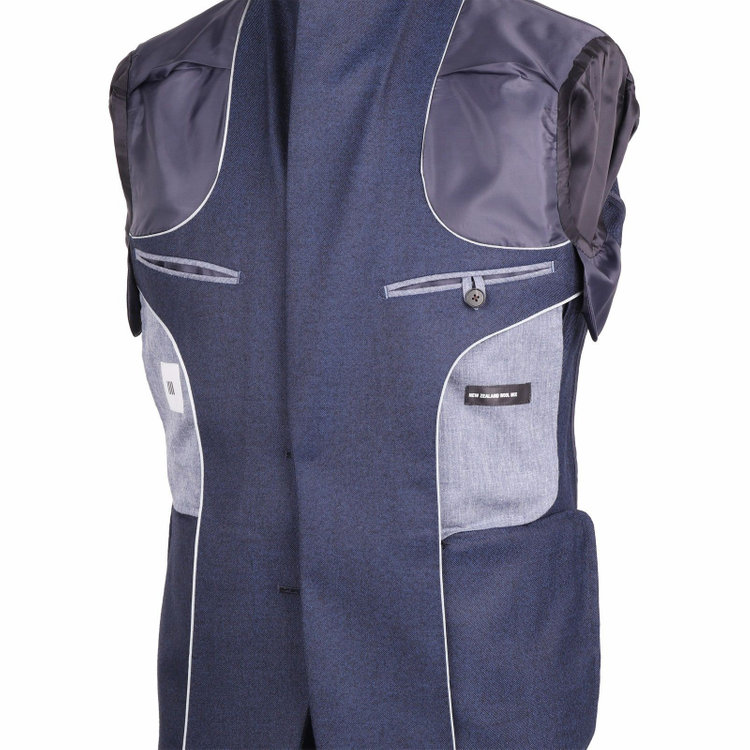 スーツセレクト 【発送在庫あり】【CLASSICO TAPERED】【秋冬】ウールブレンド2釦シングルジャケット/ネイビー/NEW ZEALAND WOOL MIX ネイビー系(紺)