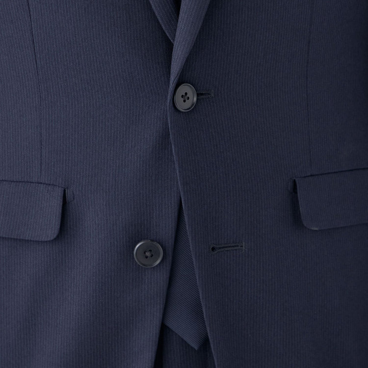 ブラックライン 【SLIM TAPERED_2】【秋冬】2釦シングルスーツ 0タック/ネイビー×ストライプ/4S/※裾上げ必要 紺濃色