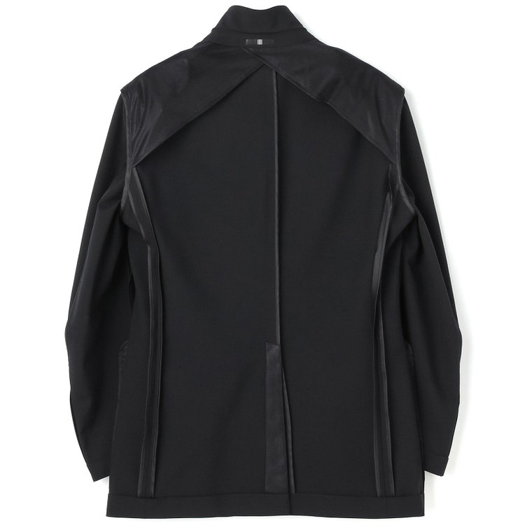 ソノタ 【BLACK LINE】【春夏】2釦シングルジャケット/ブラック×シアサッカー/NEW ZEALAND WOOL MIX Super100’s 黒