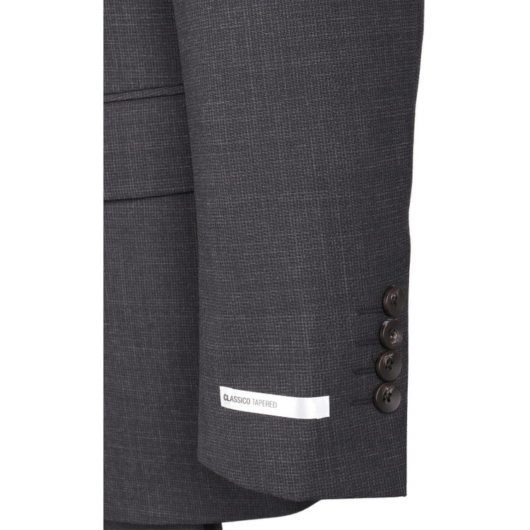 スーツセレクト 【CLASSICO TAPERED】【春夏】2釦シングルスーツ 1タック/グレー×ハウンドトゥース/ウォシャブル グレー系(灰)