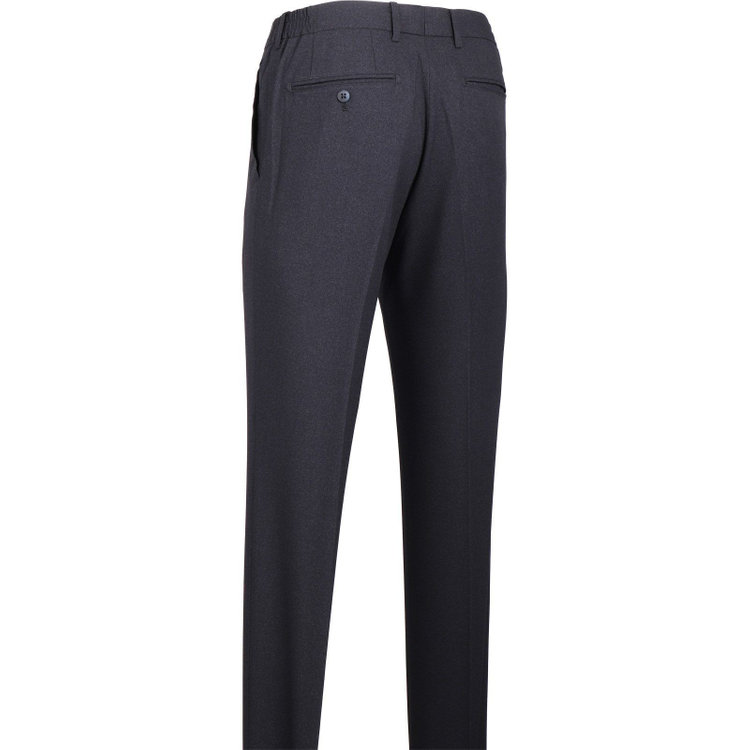 スーツセレクト 【SLIM TAPERED】【秋冬】4S 0タックテーパードパンツ/ネイビー/ウエストシャーリング/ウォッシャブル ネイビー系(紺)