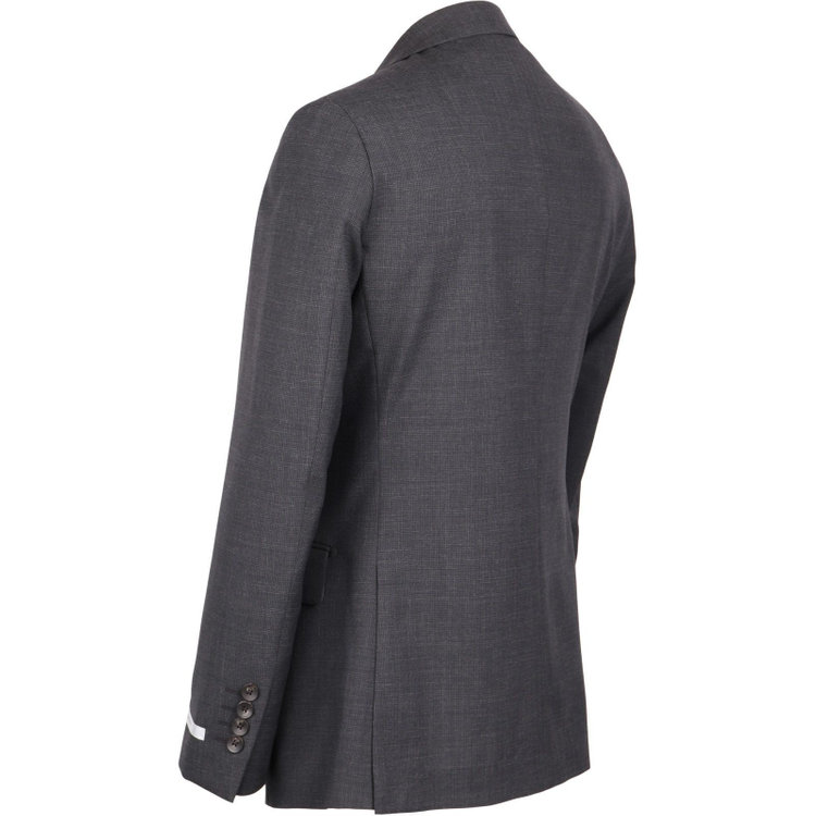 スーツセレクト 【CLASSICO TAPERED】【春夏】2釦シングルスーツ 1タック/グレー×ハウンドトゥース/ウォシャブル グレー系(灰)