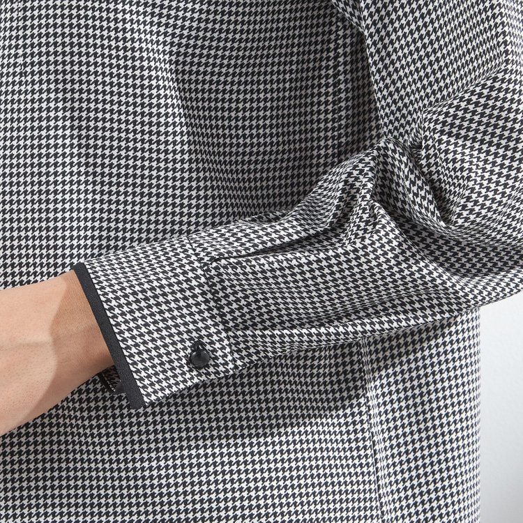 シルバーライン 【SL/長袖】ボウタイ取り外し2WAYプルオーバー/ブラック＆ホワイト×ハウンドトゥース/「ウォッシャブル」「ストレッチ」「防シワ」「UV加工」「静電気防止」 その他