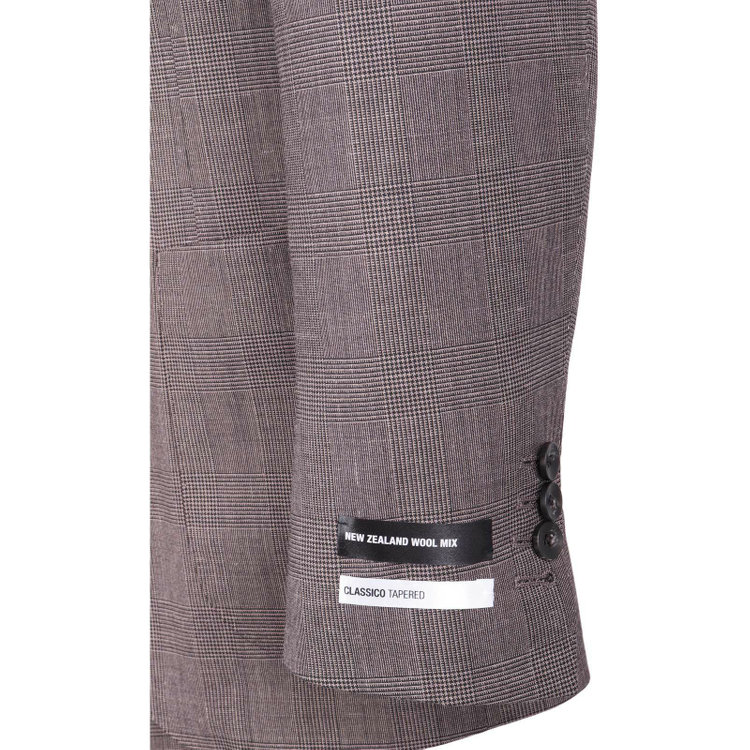 スーツセレクト 【WEB限定/OUTLET】【CLASSICO TAPERED】【春夏】3釦段返りシングルスーツ 2タック/ブラウン×プレイド/パッチポケット＆サイドAJ/NEW ZEALAND WOOL MIX ブラウン系(茶)