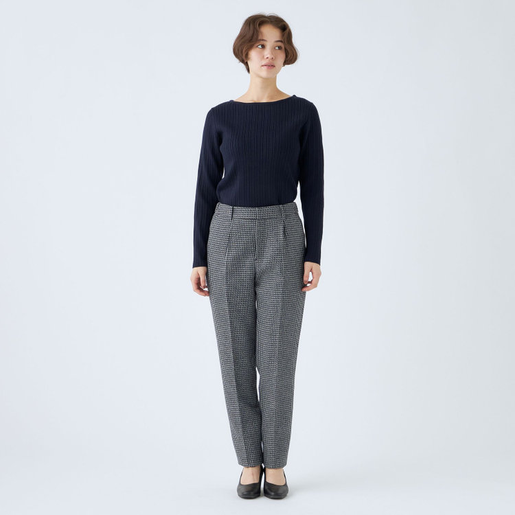 シルバーライン 【SL】【秋冬】 ボートネック ニットセーター/ネイビー/マシンウォッシャブル 紺中間