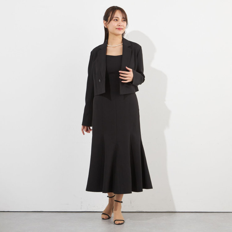 サマンサ 【SUIT SELECT×Samantha Thavasa】クロップドダブルジャケット/ブラック 黒
