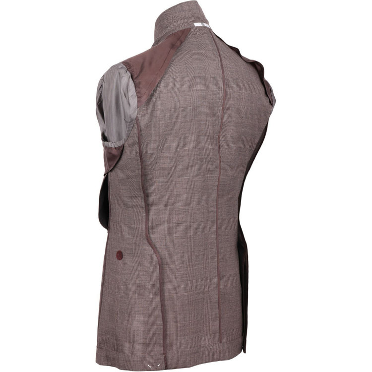 スーツセレクト 【WEB限定/OUTLET】【CLASSICO TAPERED】【春夏】3釦段返りシングルスーツ 2タック/ブラウン×プレイド/パッチポケット＆サイドAJ/NEW ZEALAND WOOL MIX ブラウン系(茶)