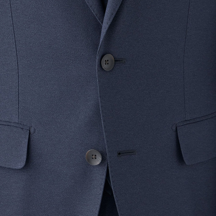 スーツセレクト 【発送在庫あり】【CLASSICO TAPERED】【秋冬】2釦シングルスリーピーススーツ 1タック/ネイビー/ウエストムーブ/4S SUSTAINABILITY&ECOLOGY FABRIC/※パンツ裾上げ済仕様 紺中間