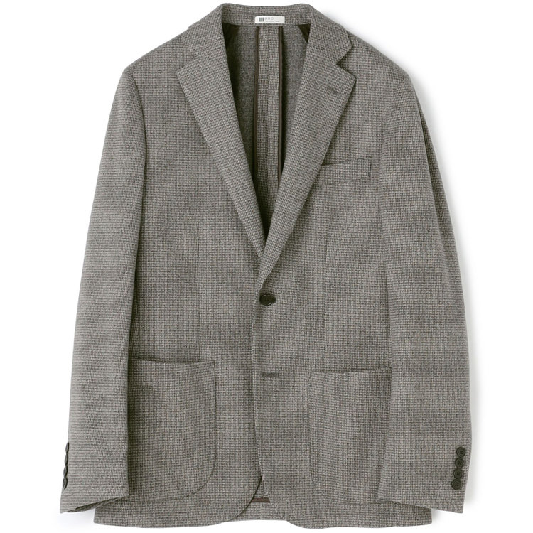 シルバーライン 【5DAYS CLOSET】【RBC】【秋冬】2釦ジャケット/カーキ×チェック/パッチポケット 黄淡色