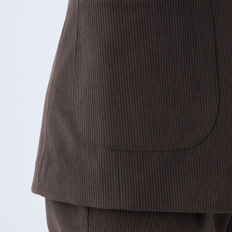 シルバーライン 【CLASSICO TAPERED】【秋冬】2釦ジャケット/ブラウン×コーデュロイ/パッチポケット/4S SUSTAINABILITY&ECOLOGY FABRIC 茶濃色