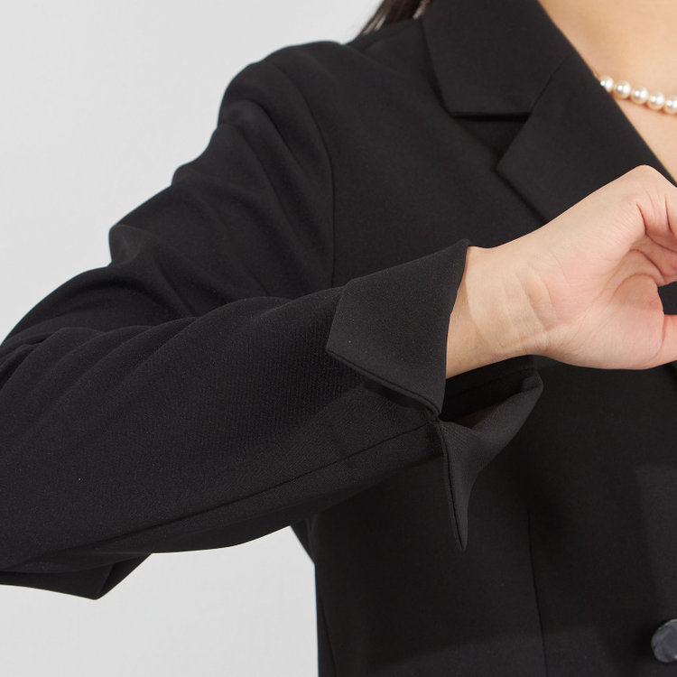 サマンサ 【SUIT SELECT×Samantha Thavasa】クロップドダブルジャケット/ブラック 黒