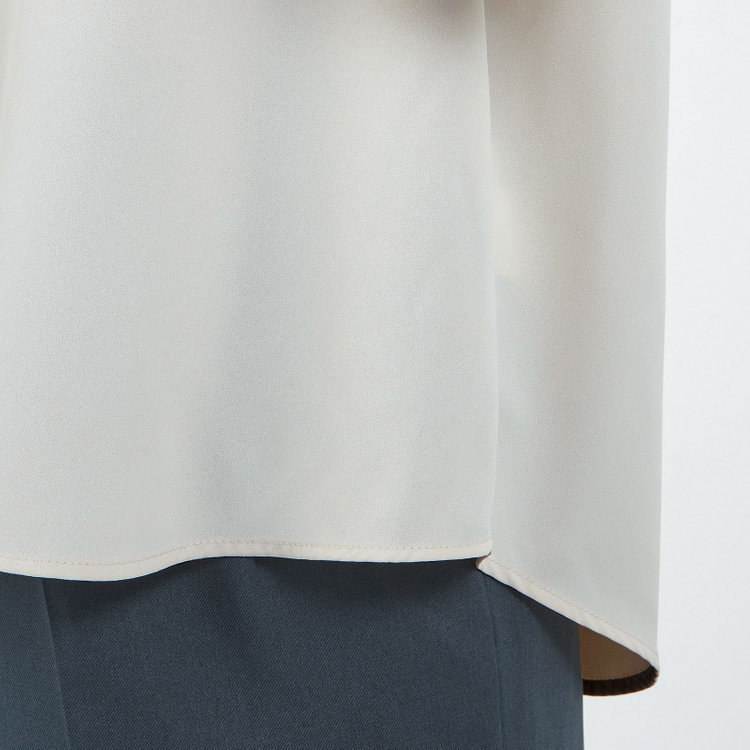 シルバーライン 【SL/長袖】ギャザーハイネックプルオーバー/ベージュ/「ウォッシャブル」「ストレッチ」「防シワ」「UV加工」「静電気防止」 茶淡色