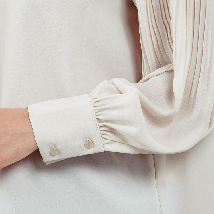 シルバーライン 【SL/長袖】ギャザーハイネックプルオーバー/ベージュ/「ウォッシャブル」「ストレッチ」「防シワ」「UV加工」「静電気防止」 茶淡色