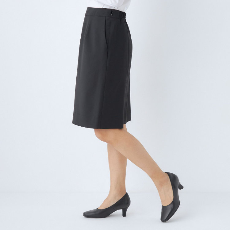 ブラックライン 【SUIT SELECT×Samantha Thavasa】【年間】バックフレアセミタイトスカート/究極のブラック/4S/マシンウォシャブル 黒