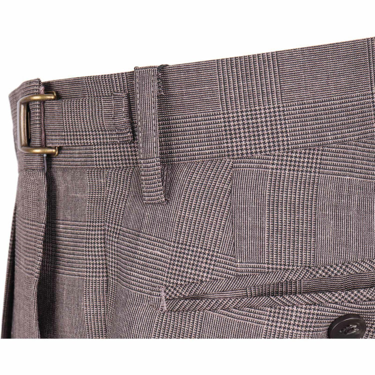 スーツセレクト 【WEB限定/OUTLET】【CLASSICO TAPERED】【春夏】3釦段返りシングルスーツ 2タック/ブラウン×プレイド/パッチポケット＆サイドAJ/NEW ZEALAND WOOL MIX ブラウン系(茶)