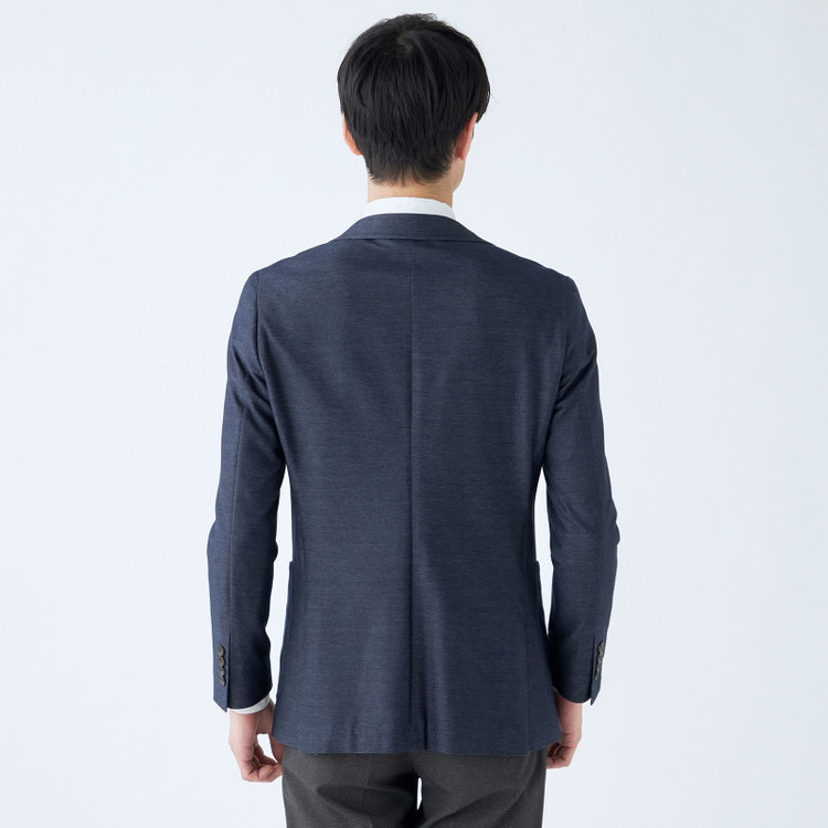 シルバーライン 【発送在庫あり】【CLASSICO TAPERED】【年間】コットンブレンド2釦ジャケット/ネイビー×ソフトデニム/パッチポケット 紺中間