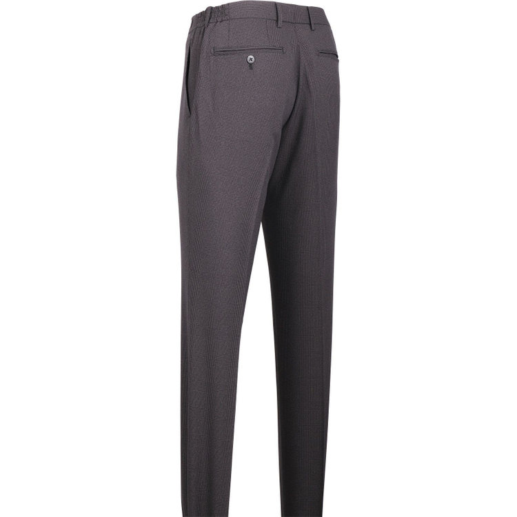 スーツセレクト 【SLIM TAPERED】【秋冬】0タックテーパードパンツ/グレー×グレンチェック/ウエストシャーリング/ウォッシャブル/4S SUSTAINABILITY&ECOLOGY FABRIC グレー系(灰)