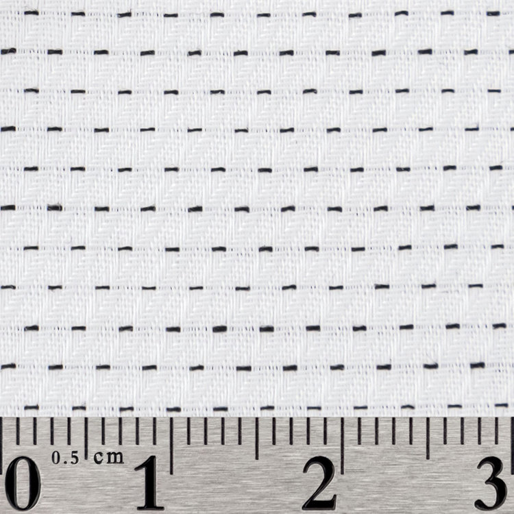 スーツセレクト 【日本製】【パターンオーダー】【形態安定】ワイシャツ・ドレスシャツ/ホワイト×ブラック刺し子柄(POLYESTER65%/COTTON35%) ホワイト系(白)