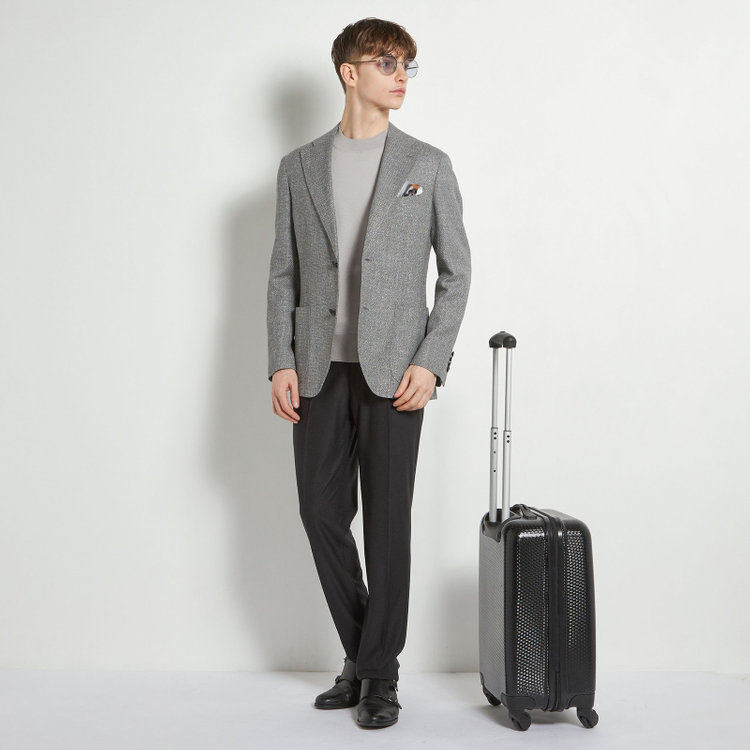 シルバーライン 【CLASSICO TAPERED】【春夏】ウールリネン2釦シングルジャケット/グレー/パッチポケット/MARZOTTO グレー淡色