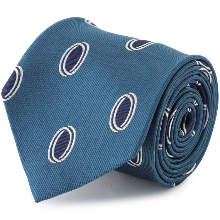 シルバーライン 【SILVER LINE】シルク小紋ネクタイ 8.0cm幅/ブルー×ネイビー その他