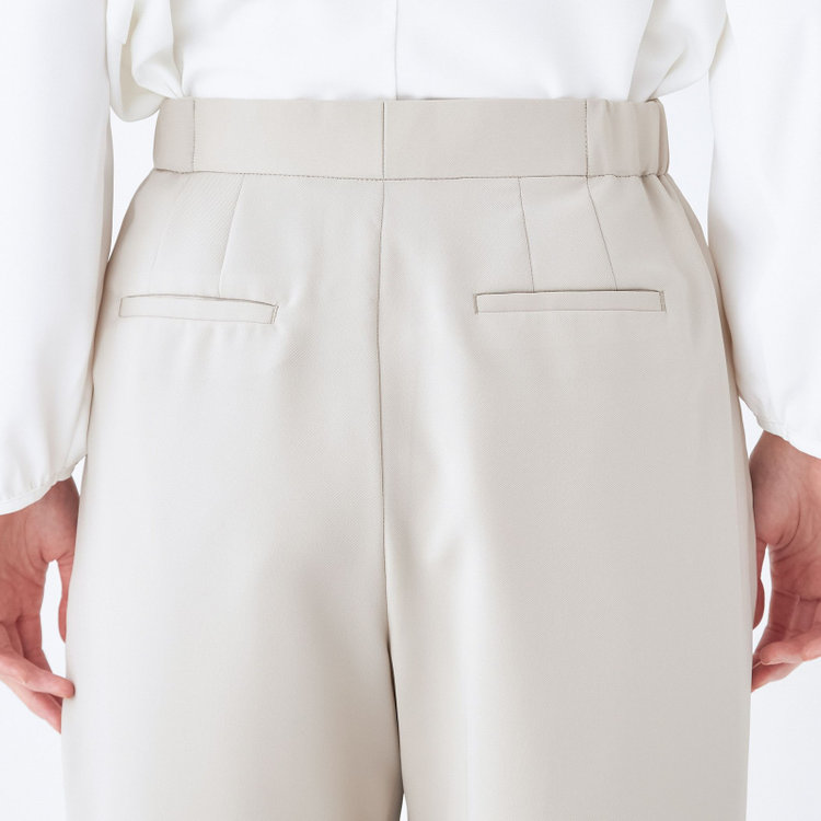 シルバーライン 【SL】【春夏】ワイドパンツ/ライトグレー/ウエストシャーリング/ウォッシャブル/裾上げ済仕様 グレー淡色