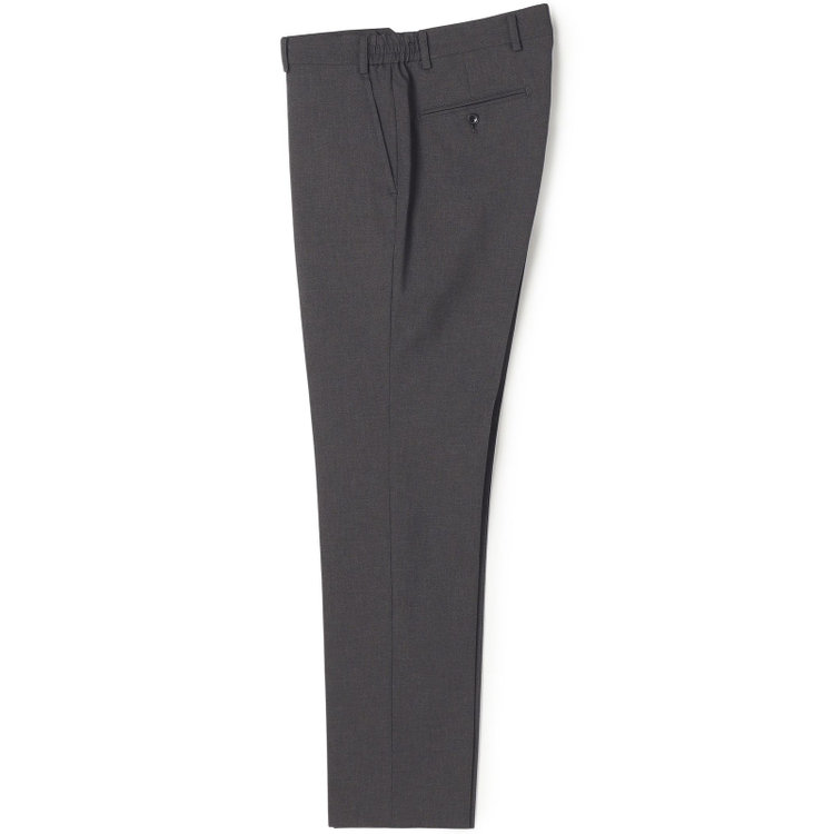 ブラックライン 【SLIM TAPERED_2】【年間】スペアパンツ付き/2釦シングルスーツ 0タック/グレー/ウエストシャーリング/4S SUSTAINABILITY/※パンツ裾上げ済仕様 グレー中間