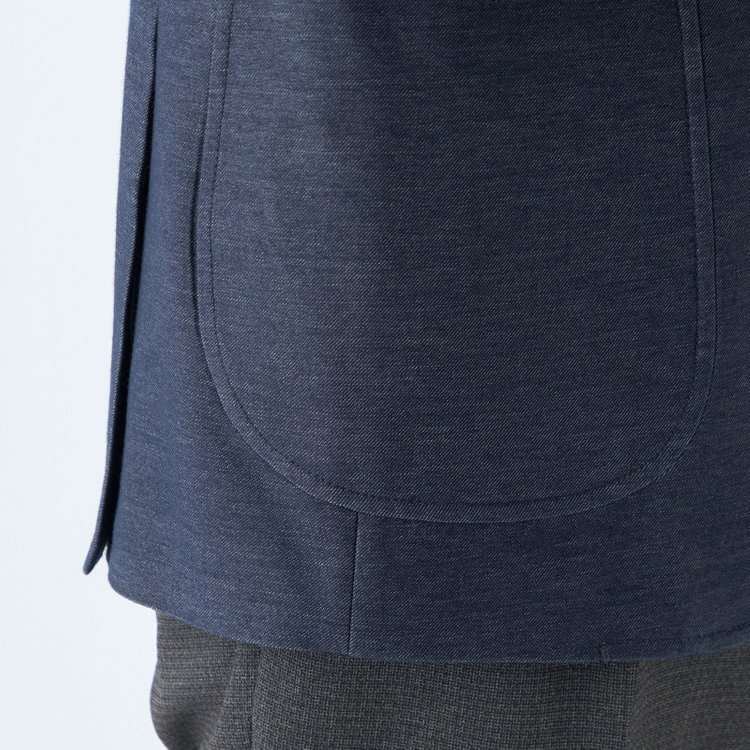シルバーライン 【発送在庫あり】【CLASSICO TAPERED】【年間】コットンブレンド2釦ジャケット/ネイビー×ソフトデニム/パッチポケット 紺中間