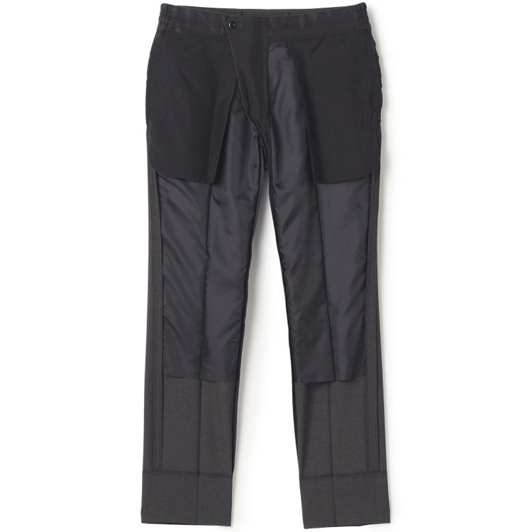 ブラックライン 【SLIM TAPERED_2】【年間】スペアパンツ付き/2釦シングルスーツ 0タック/グレー/ウエストシャーリング/4S SUSTAINABILITY/※パンツ裾上げ済仕様 グレー中間