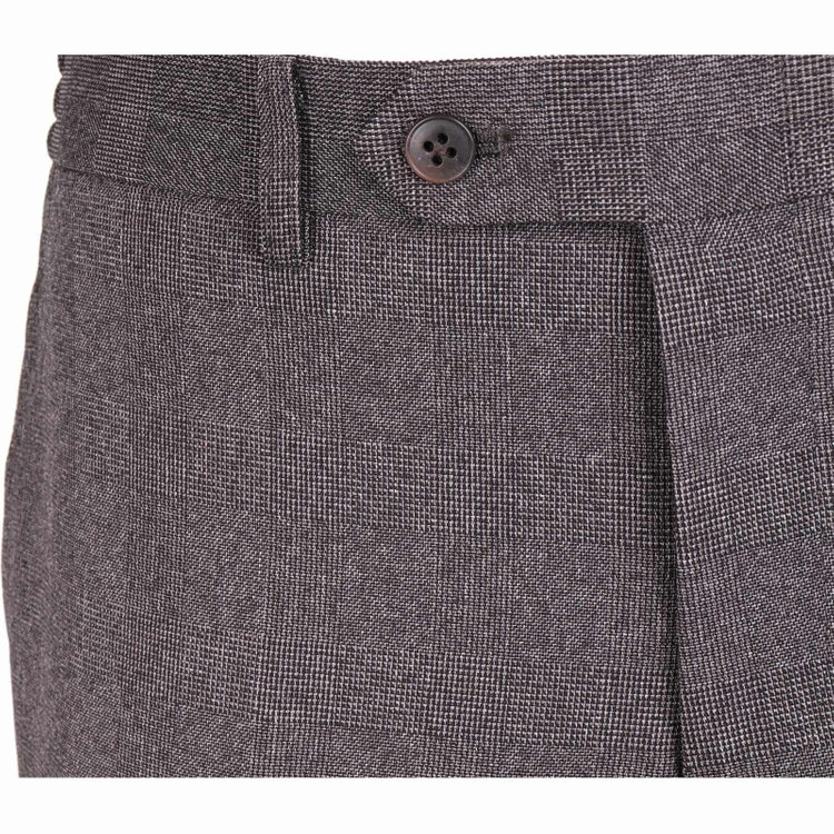 スーツセレクト 【SLIM TAPERED】【秋冬】0タックテーパードパンツ/ブラウン×グレンチェック/ウエストシャーリング/ウォッシャブル/4S SUSTAINABILITY&ECOLOGY FABRIC ブラウン系(茶)