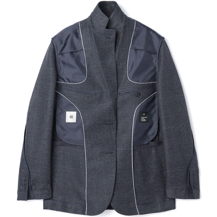 シルバーライン 【5DAYS CLOSET】【RBC】【春夏】2釦シングルジャケット/ネイビー×チェック/4S SUSTAINABILITY&ECOLOGY FABRIC 紺中間