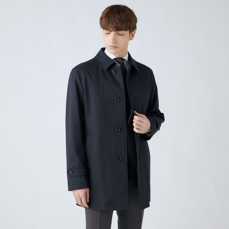 ブラックライン 【BL】ステンカラーボンディングコート/ネイビー/WATERPROOF 紺中間