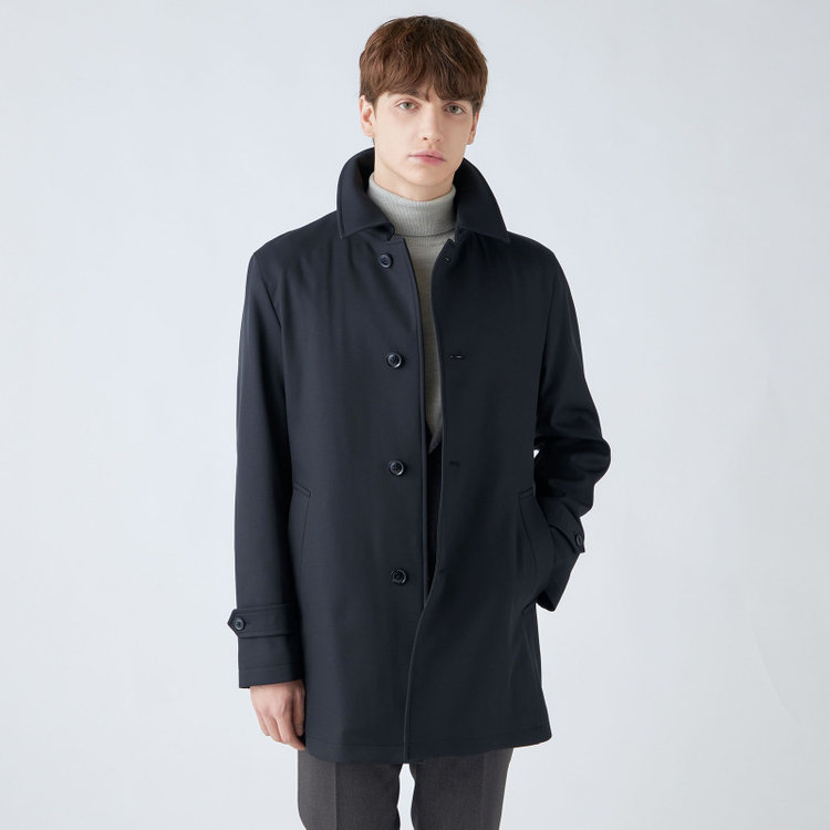 ブラックライン 【BL】ステンカラーボンディングコート/ネイビー/WATERPROOF 紺中間