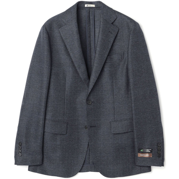シルバーライン 【5DAYS CLOSET】【RBC】【春夏】2釦シングルジャケット/ネイビー×チェック/4S SUSTAINABILITY&ECOLOGY FABRIC 紺中間