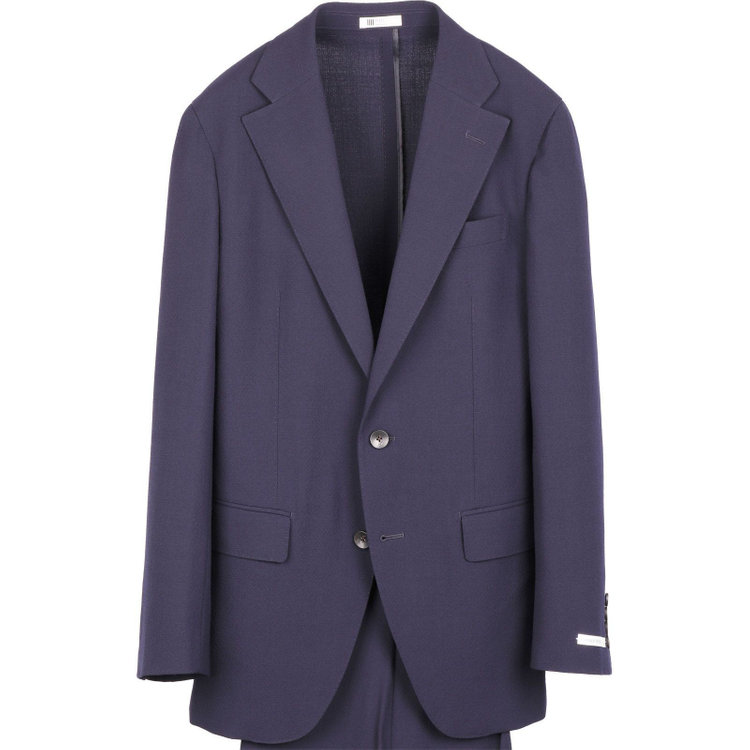 スーツセレクト 【WEB限定/OUTLET】【RBC】【春夏】コーディネートパンツ付き/ワイドラペル2釦シングルスーツ 1タック/ネイビー×シアサッカー+グレーブラウンパンツ/ウエストシャーリング/ウォッシャブル/※パンツ裾上げ済仕様 ネイビー系(紺)