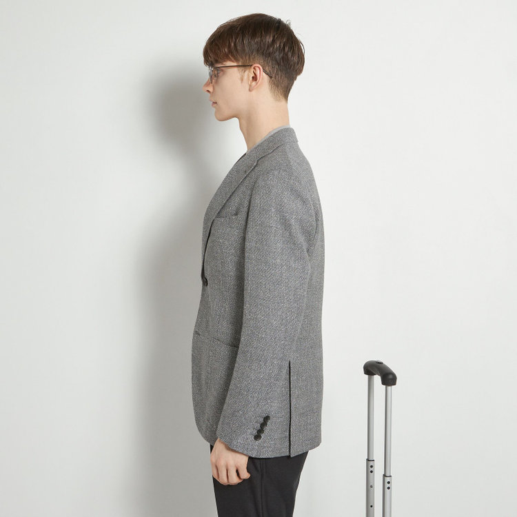 シルバーライン 【CLASSICO TAPERED】【春夏】ウールリネン2釦シングルジャケット/グレー/パッチポケット/MARZOTTO グレー淡色