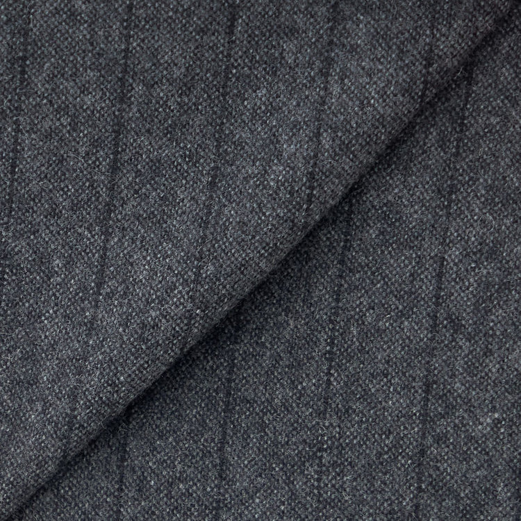 シルバーライン 【CLASSICO TAPERED】【秋冬】2釦シングルスーツ 1タック/グレー×ストライプ/RE:NEWOOL/※裾上げ必要 紺中間