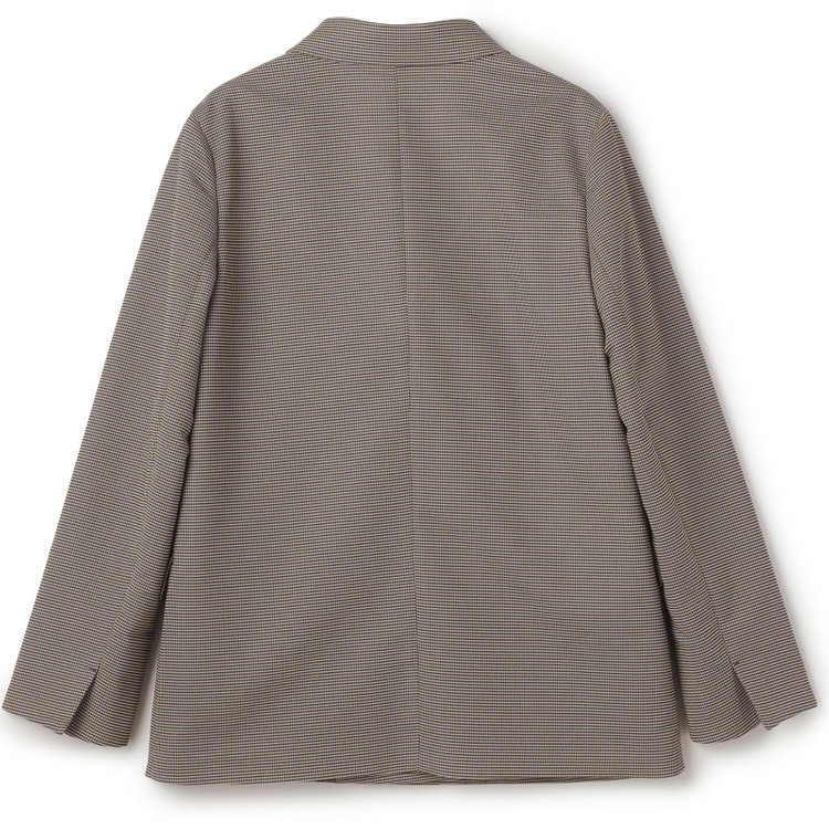 シルバーライン  【SL】【春夏】4釦1掛けダブルジャケット/ブラウン×チェック/ウォッシャブル 青淡色