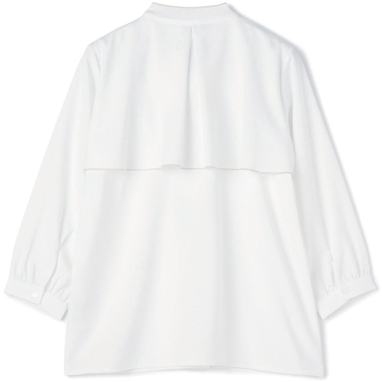 シルバーライン 【SILVER LINE/7分袖】配色メロウボウタイプルオーバー/ホワイト/「ウォッシャブル可能」「2WAYストレッチ」「防シワ」「UV加工」「接触冷感」 白