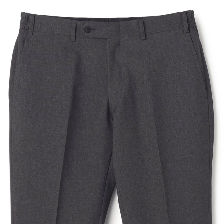 ブラックライン 【SLIM TAPERED_2】【年間】スペアパンツ付き/2釦シングルスーツ 0タック/グレー/ウエストシャーリング/4S SUSTAINABILITY/※パンツ裾上げ済仕様 グレー中間