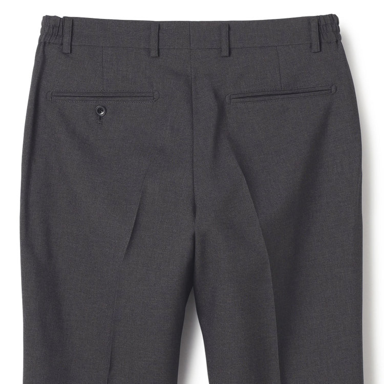 ブラックライン 【SLIM TAPERED_2】【年間】スペアパンツ付き/2釦シングルスーツ 0タック/グレー/ウエストシャーリング/4S SUSTAINABILITY/※パンツ裾上げ済仕様 グレー中間